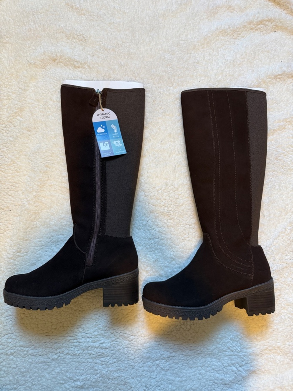 Jambu Women's Dark Brown Tall Chunky Heel Knee Boots Size:6